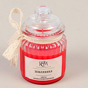 Свеча в банке ароматизированная "Земляника" 180гр, время горения 45ч в Москве