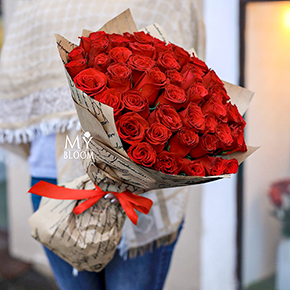 51 красная роза (40 см) в Москве