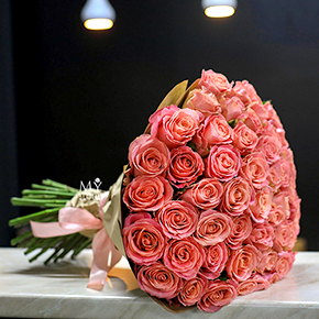 Букет 51 розовая роза (50 см) в Москве