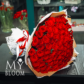 Букет 101 красная роза (60 см) в Москве