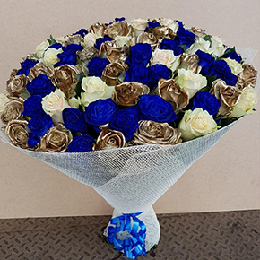 51 роза Кольцо с сапфиром (50 см) в Москве