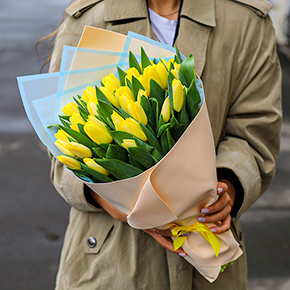 Букет 49 лимонных тюльпанов в Москве