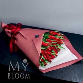 Букет 51 красный тюльпан в Москве