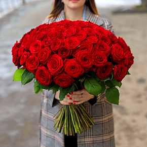 101 красная роза (50 см) в Москве