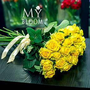 Букет 25 желтых роз (50 см) в Москве