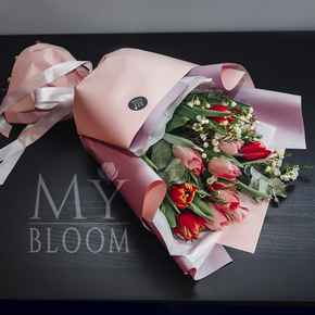 Букет из 15 тюльпанов розовых в Москве