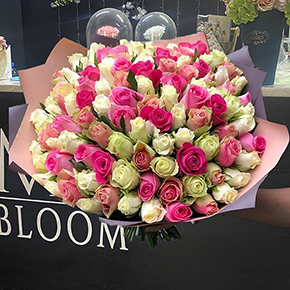 Микс из 101 Кенийской розы (30 см) в Москве