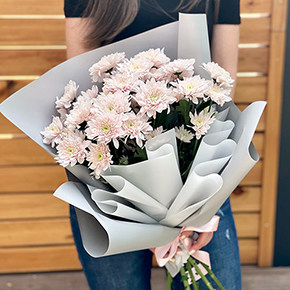 Букет розовых хризантем в Москве